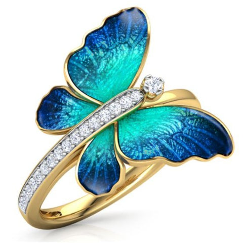 blue butterfly ring