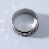 blue stainless steel butterfly ring for men