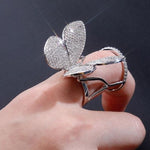 butterfly ring that moves white
