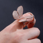 butterfly ring that moves pink