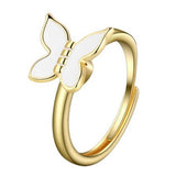 butterfly spinner ring - yellow cabbage white