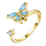 butterfly spinner ring - yellow adonis blue