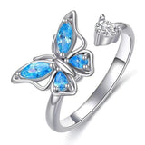 butterfly spinner ring - grey adonis blue