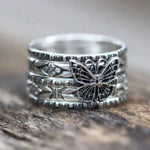 butterfly stacking ring set
