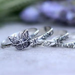 vintage butterfly stacking ring