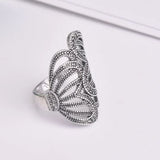 butterfly wing ring silver