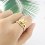 yellow exquisite butterfly ring