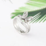 grey exquisite butterfly ring