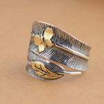 bohemian feather butterfly ring