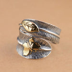 fashionable feather butterfly ring