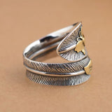 cute feather butterfly ring