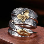 adjustable feather butterfly ring
