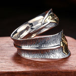 exquisite feather butterfly ring