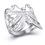 filigree butterfly ring front view