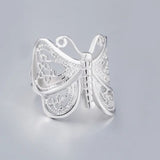 filigree butterfly ring side view