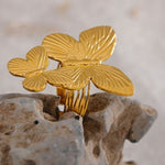 festival gold butterfly ring