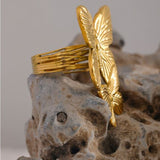 gold butterfly ring design