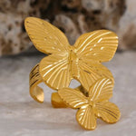 yellow gold butterfly ring