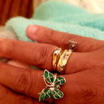 whimsical green opal butterfly ring