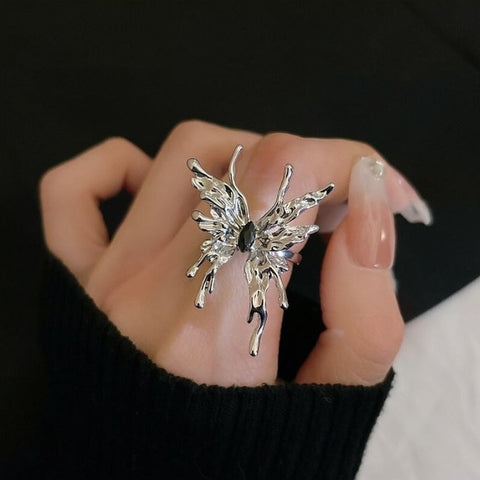 large liquid butterfly ring