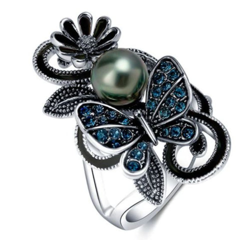 large pearl butterfly ring jewelry
