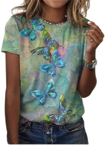 lightseagreen butterfly t shirt