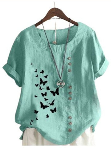 linen butterfly t shirt