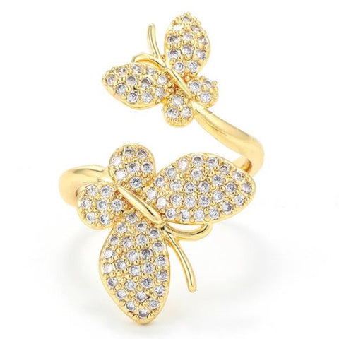 luxury gold butterfly ring