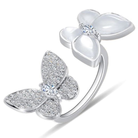 Mother-of-Pearl Butterfly Ring
