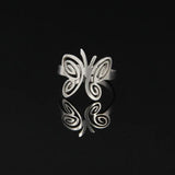 outlined butterfly ring for women