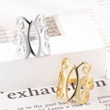 outline stainless steel butterfly ring design