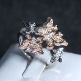crystal pink butterfly promise ring 