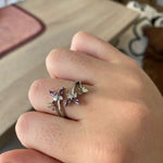 purple butterfly ring adjustable