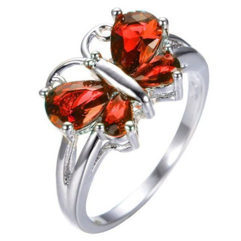 red butterfly ring