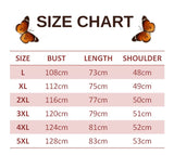 size chart for antisocial butterfly t shirt