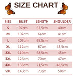 size chart for seagreen butterfly t shirt
