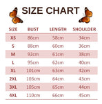 size chart for golden butterfly t shirt