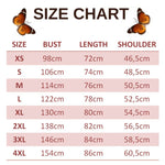 size chart for butterfly hawaiian shirt