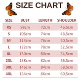 size chart for brown butterfly shirt