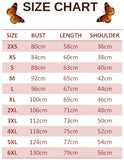 size chart for darkorchid butterfly t shirt