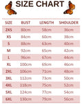 size chart for emperor butterfly t shirt