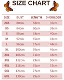 size chart for medusa butterfly t shirt