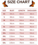 size chart for coral butterfly t shirt