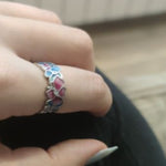 sterling silver flower and butterfly ring design
