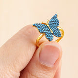 adjustable turquoise butterfly ring
