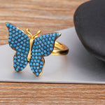 turquoise butterfly ring for women