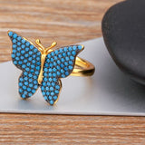 turquoise butterfly ring for women