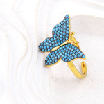 turquoise butterfly copper ring