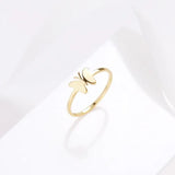 yellow butterfly promise steel ring 