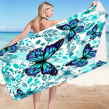 Aqua Floral Monarch Bath Towel